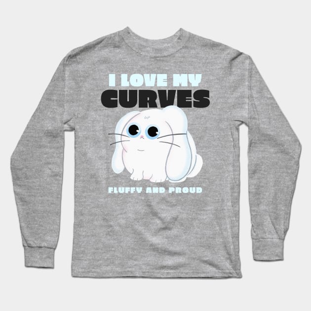 I love my curves fluffy and proud Long Sleeve T-Shirt by RareLoot19